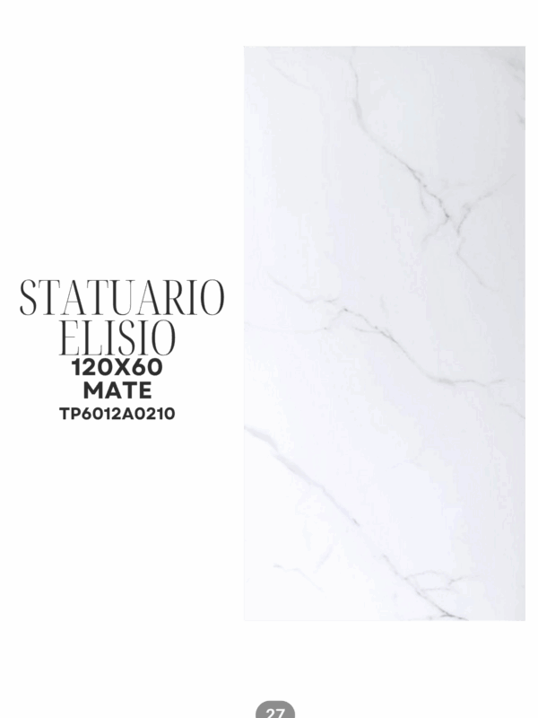 STATUARIO ELISIO 60X120 MATE