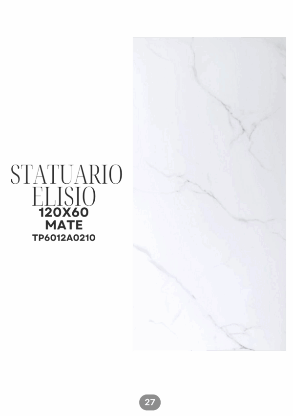 STATUARIO ELISIO 60X120 MATE